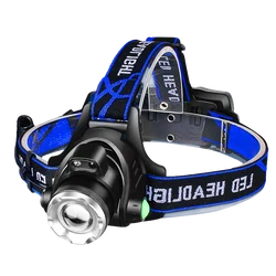 Powerful LED Headlamp Telescopic Zoomable Head Torch Outdoor Waterproof Rechargeable Fishing Camping Portable Headlight