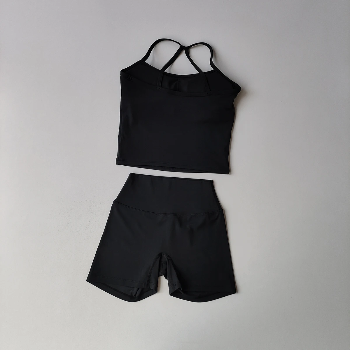 Langes Trägerloses Top-Set Yoga Gym Set Nahtloser Rückenfreier Sport-BH Tops Tanktop Hüftlift-Leggings Gym-Shorts-Sets Sportset – Detail 25
