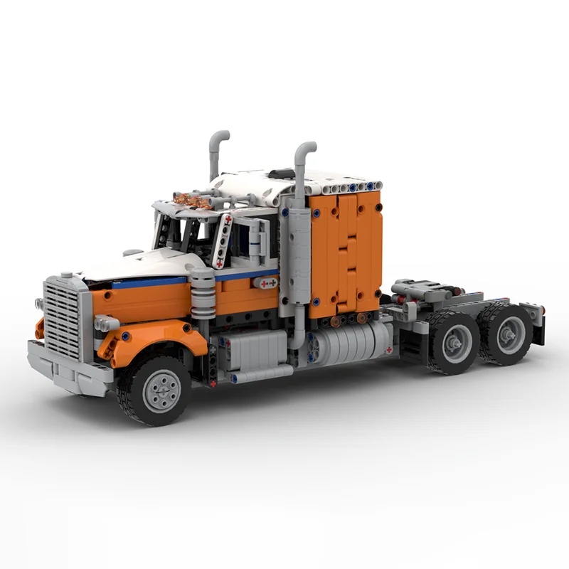 

2025 New American Semi Truck Classic Truck Head Tractor Model Heavy Truck Children's Toy Gift Technology Building Blocks