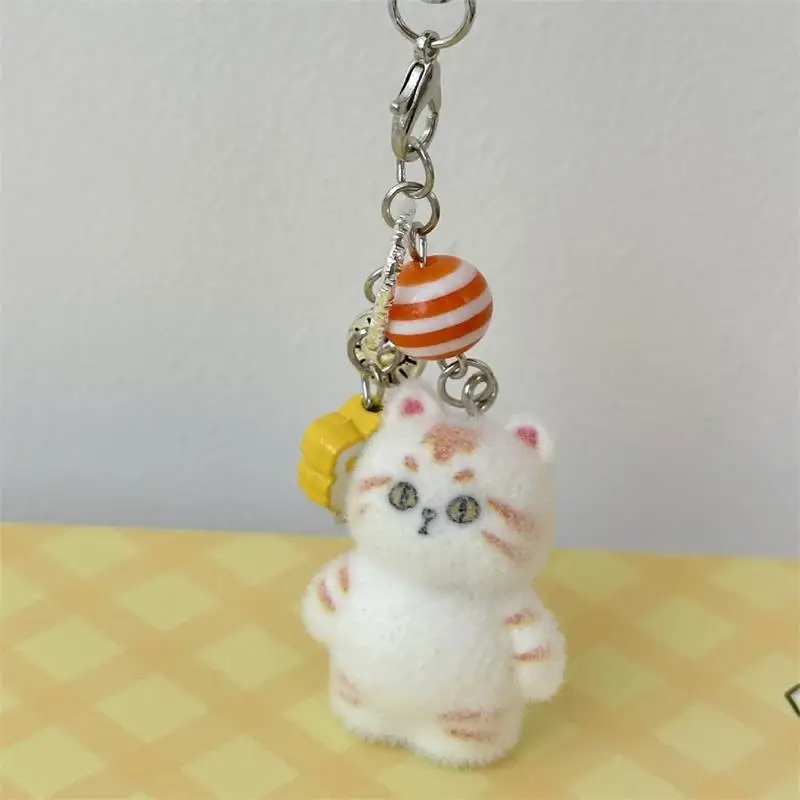 Leuke massaal kitten sleutelhanger hanger lanyard telefoon ketting dier kat rugzak charme meisje tas hangend ornament paar cadeau
