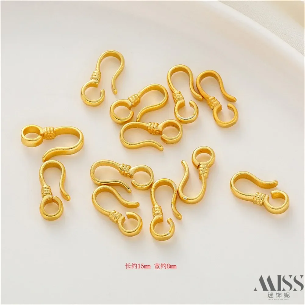 Sand Gold Tail Buckle S Buckle DIY Accessory 18k Connecting Buckle Necklace Connecting Head Buckle Handmade Jewelry