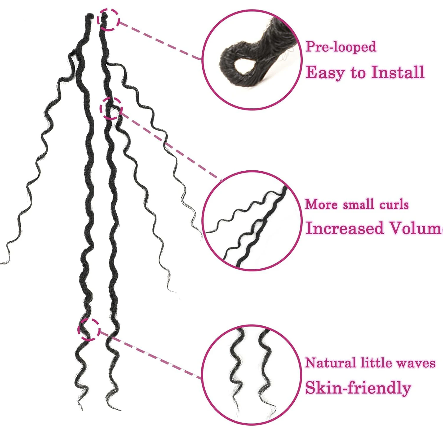 Goddess Locs Crochet Hair-10/14/18/24 Inch  Boho Faux Locs Crochet Hair for Black Women Pre Looped Soft Locs with Synthetic