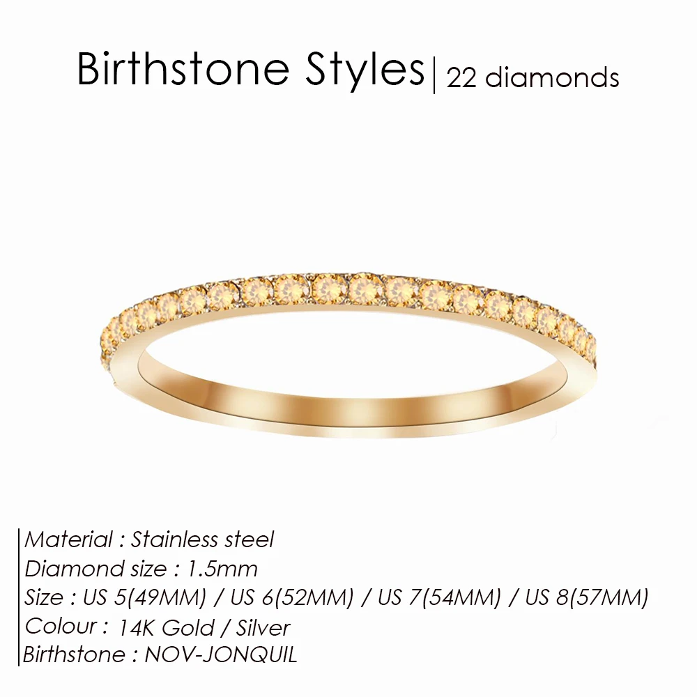 Women's Exquisite Birthstone Multi-Color Crystal Ring