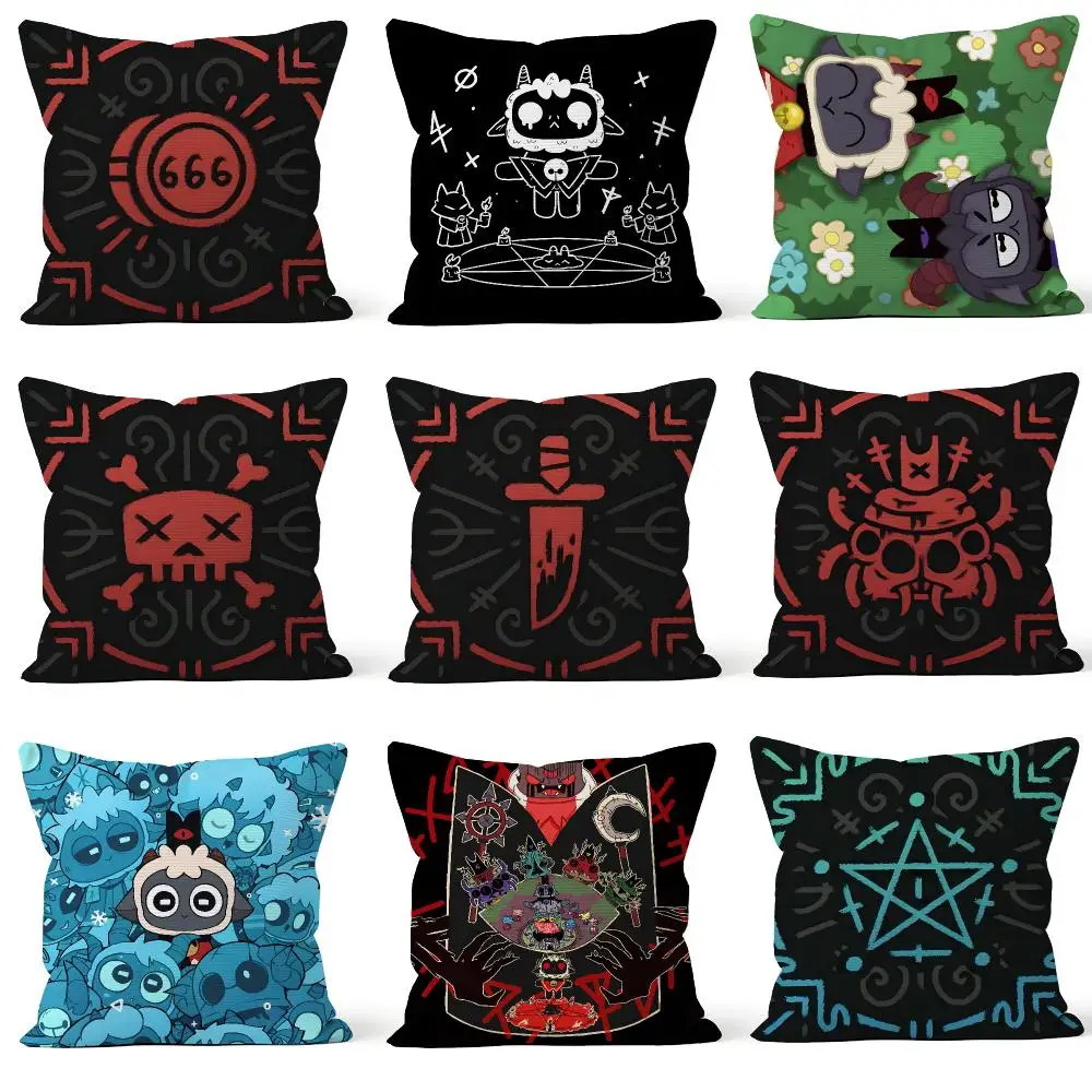 Game Cult of the Lamb COTL Narinder Cushion Cover Throw Pillow Soft Short Plush Cozy Durable For Sofa Bedroom Home Decor Gift
