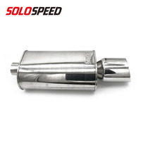 63mm Stainless Steel Car Exhaust Muffler Pipe Tailpipe System Racing Sport Muffler