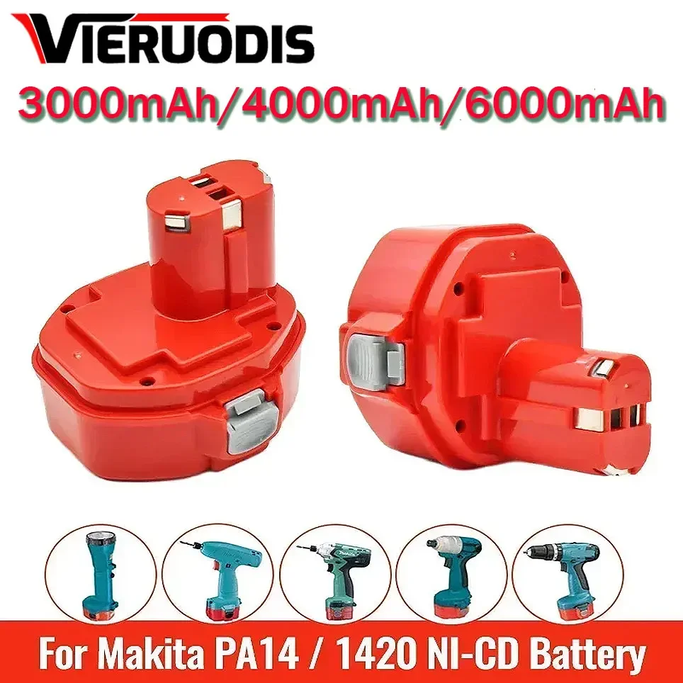 

PA14 Power Tools Rechargeable Battery for Makita 14.4V 6.0Ah NICD Cordless Drills screwdriver Battery 1420 1433 1434 1435 6337D