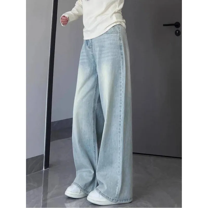 

Pear-Shaped Women's Autumn High Wide-Leg Straight Jeans For Slim Look