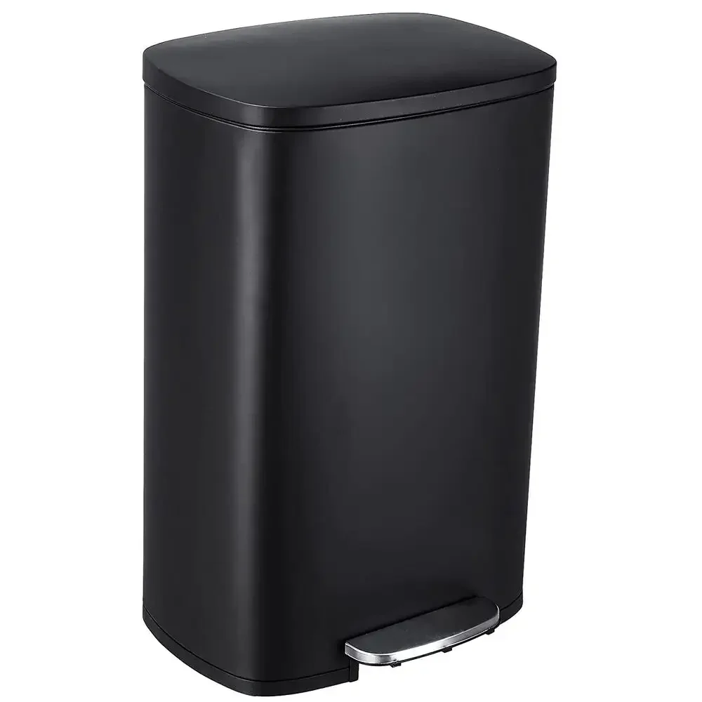 

Homfa 13 Gallon (50L) Rectangular Trash Can Stainless Steel Kitchen Garbage Can W/ Lid Black