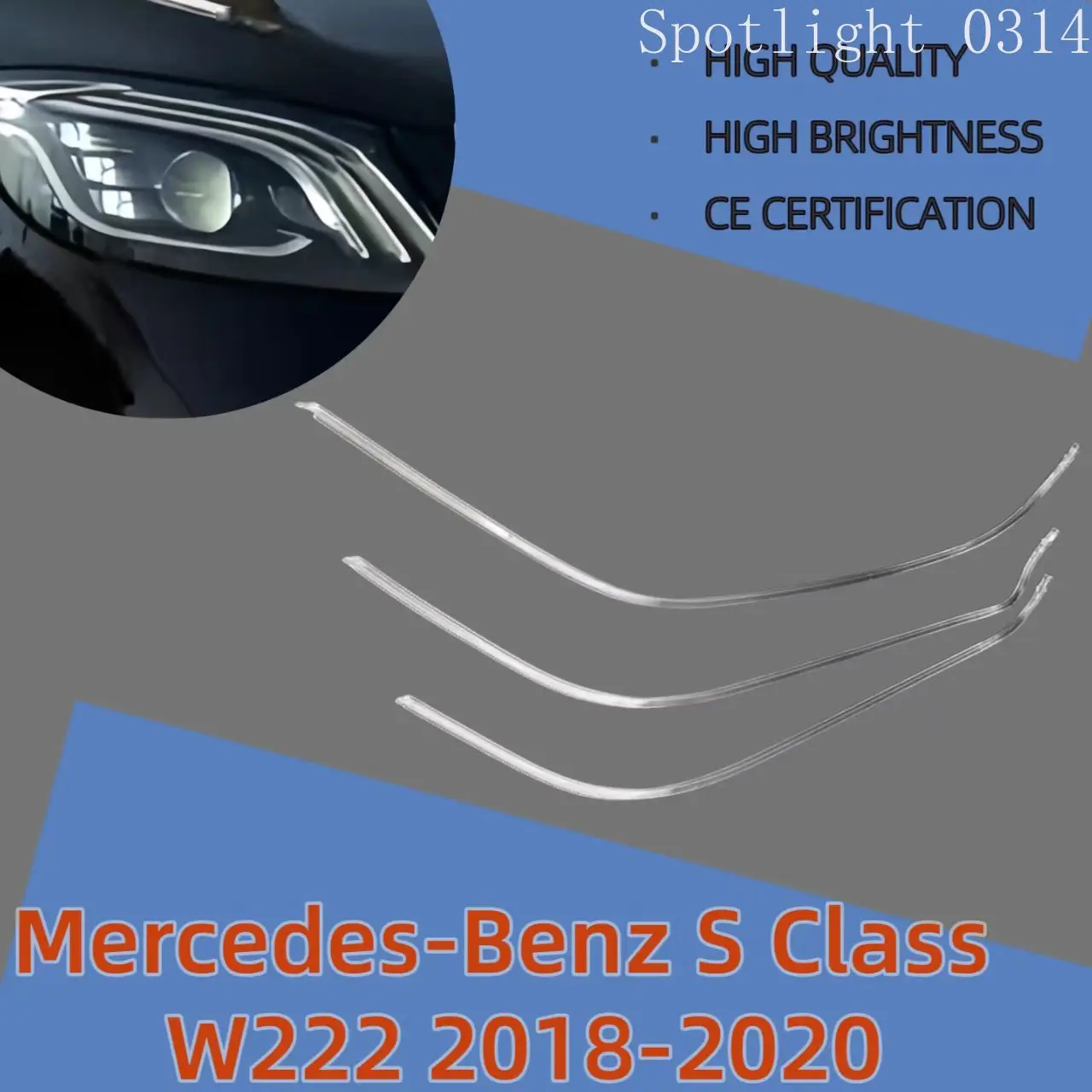

Для Mercedes-Benz S-Class W222 2018-2020 DRL фара дневного света направляющая полоса трубка направляющая полоса автомобильные аксессуары