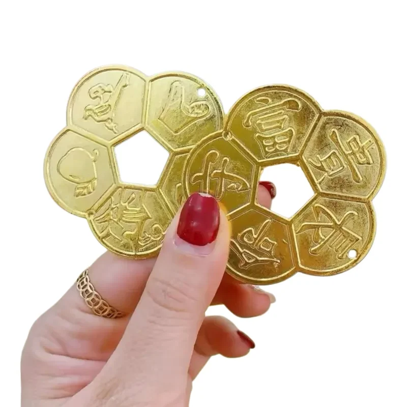 ㈅1Pcs Old Ancient Long Life Wealth Guarantee Copper Coin Chinese Feng Shui Lucky Coins Enhancement Collection Gift Home Decor