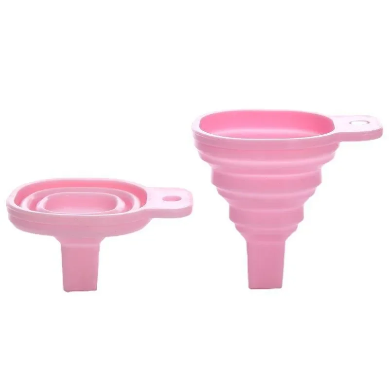 Mini Foldable Silicone Collapsible Portable Funnels Be Hung Household Liquid Dispensing Kitchen Tools Oil Leak Liquid Dispensing