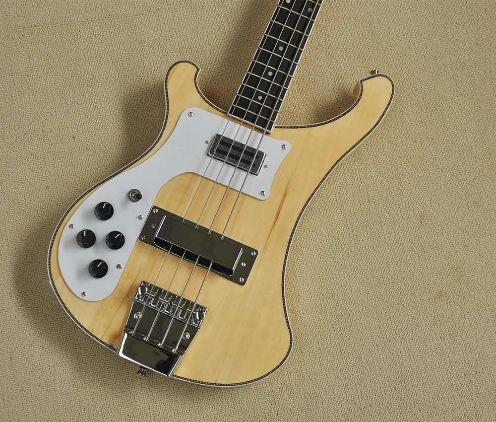 Left Hand 4 Strings Electric Bass with Two Jacks,Rosewood Fretboard,Can be customized