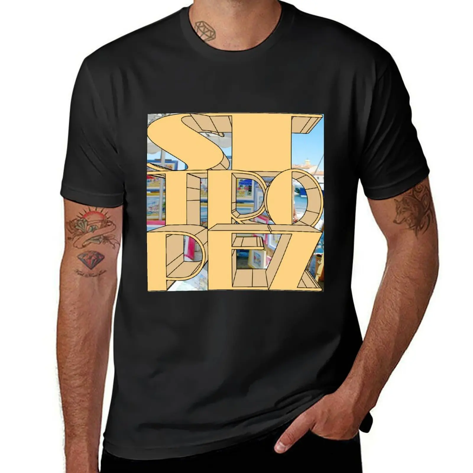 St. Tropez paintings in the harbor T-Shirt quick drying aesthetic clothes Men's t-shirt