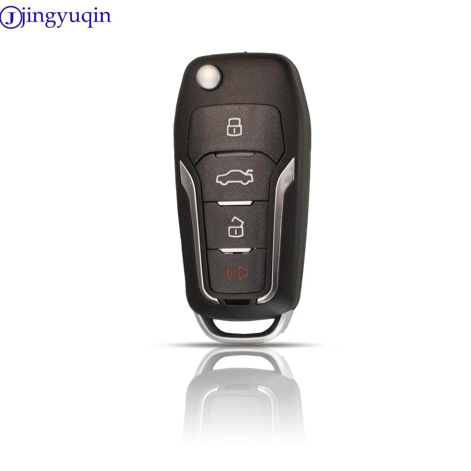 jingyuqin For Xhorse XNFO01EN Wireless Universal Remote Key 4 Buttons For Ford 4 Buttons Full Key