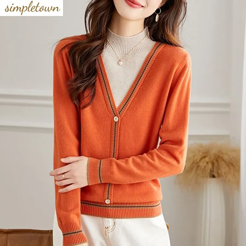 

Half Height Collar Fake Two-piece Knitted Sweater 2023 New Spring and Autumn Fashion Versatile Knitted Sweater Trend
