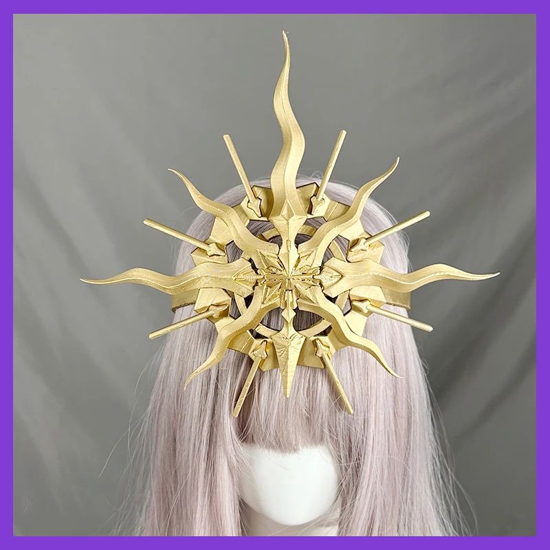Jogo Wuthering Waves Augusta Cosplay Prop Peruca Augusta Headwear Prop Sol Cocar Para Hallowmas Festa Prop Adulto Mulheres Homens