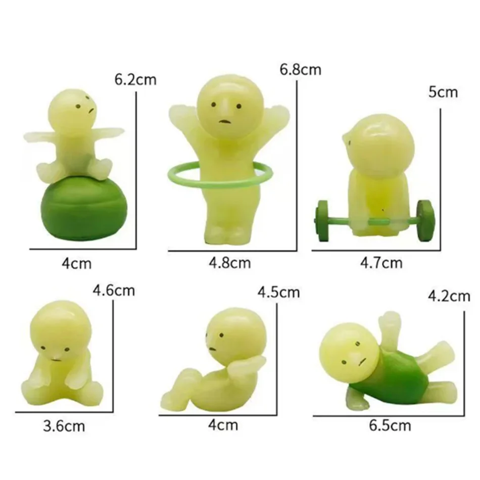 Smiski Caja ciega de luz nocturna de moda - Jun 1234 Generación Play Fitness Yoga Decoración de dormitorio Lindo adorno colgante de coche