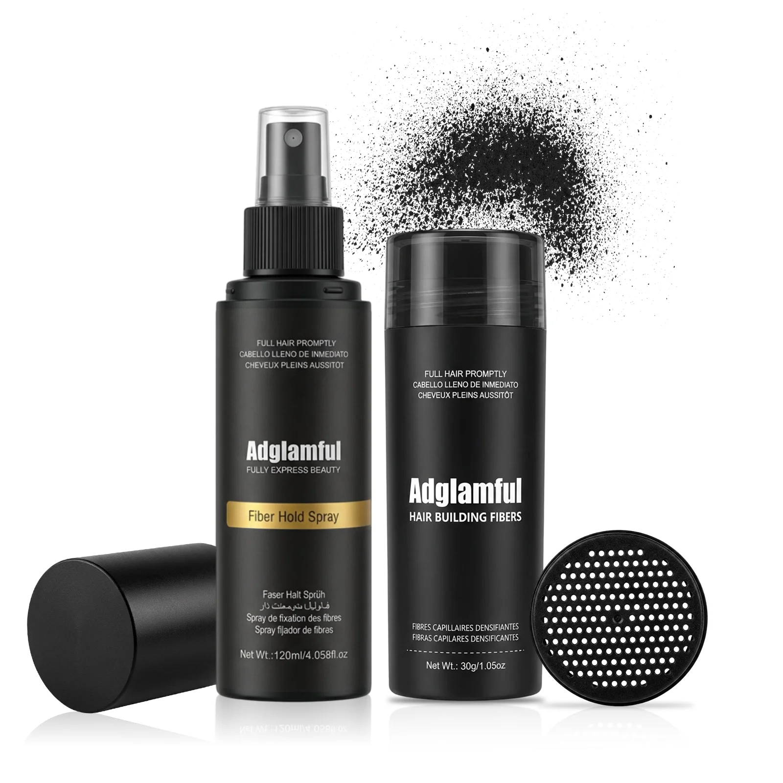 مجموعة ألياف بناء الشعر الرائعة: مسحوق ألياف 30 جرام + بخاخ تصفيف 120 مل - مقاوم للرياح/العرق، يحمل حجم 24 ساعة #1