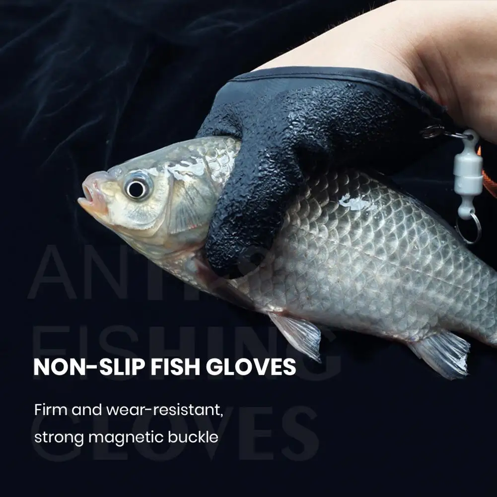 Angling Glove 1 Pc Excellent Anti-prick Rough Surface  Fishing Catch Hunting Mitten Outdoor Fishing Accessory