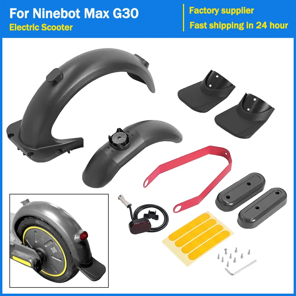 Front Rear Fender Accessories For Ninebot Max G30 Electric Scooter Mudguard Support Bracket Taillight Rear Fork Decorative Cover