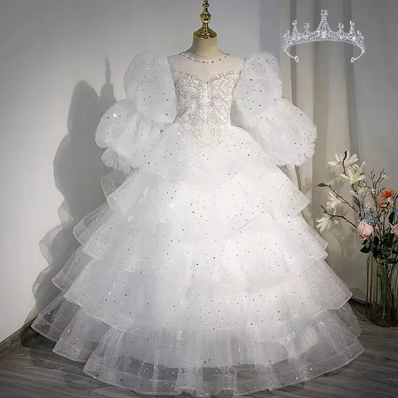 2024 летнее праздничное платье для маленьких девочек, детская одежда, детский элегантный костюм принцессы на день рождения, свадьбу, выпускной, танцевальный костюм, От 1 до 14 лет, Vesti MN1