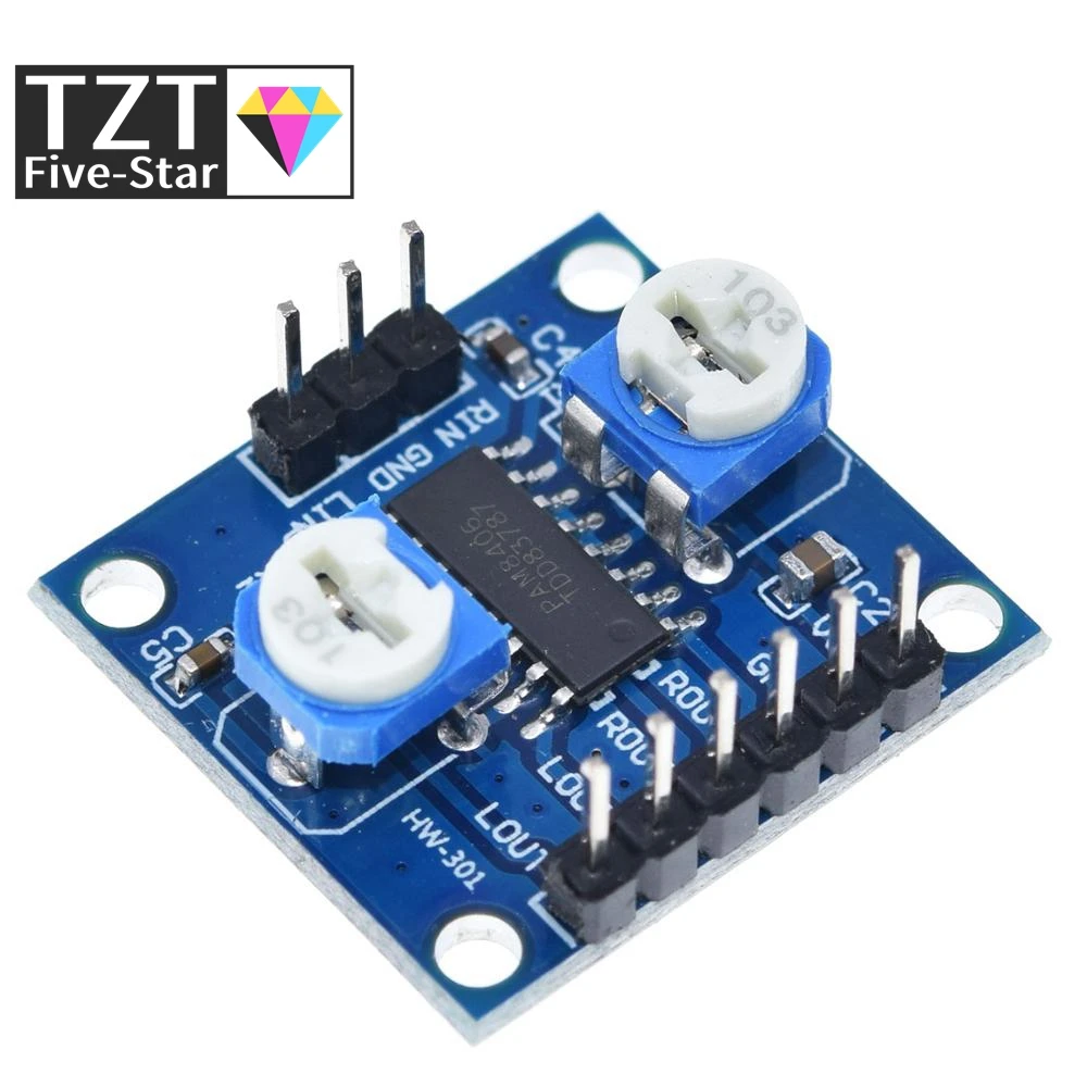 TZT PAM8406 Digital Amplifier Board With Volume Potentiometer 5Wx2 Stereo M70