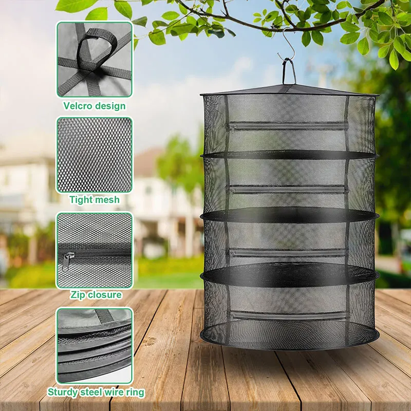 Food Drying Net Mesh Dryer for Herbs Fruit Fish Meat Greens Durable Organizer for Home Garden Food Processing and Storage