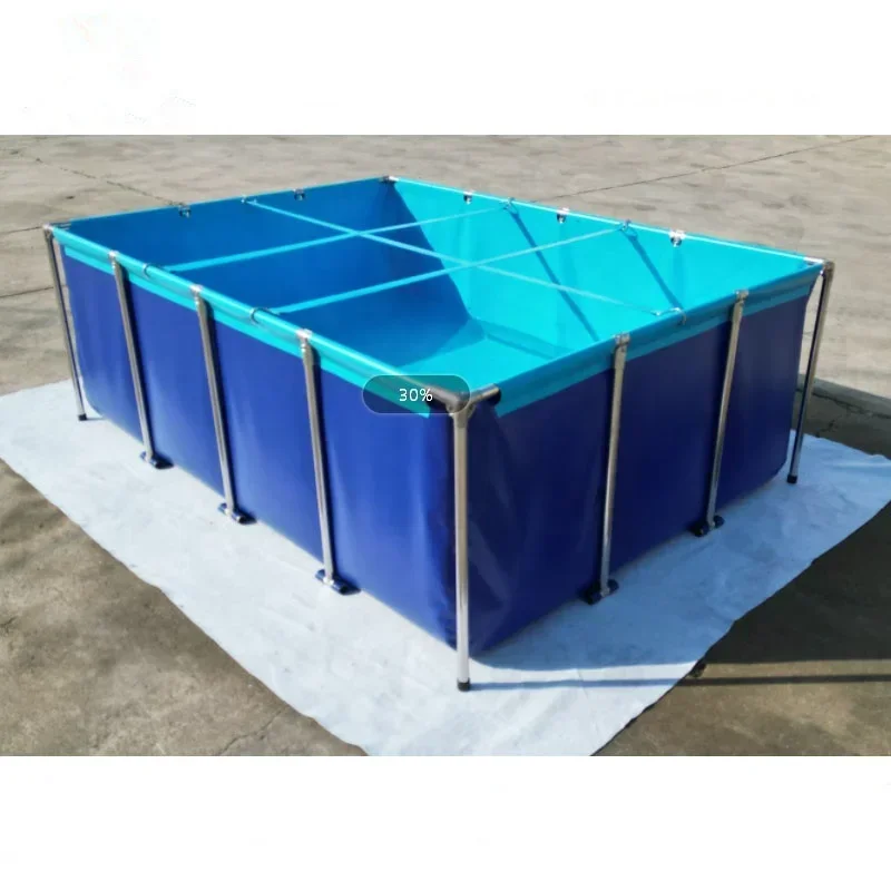 Indoor and Outdoor  Foldable PVC Tarpaulin Fish Farming Tank PVC  Mobile Fish Tanks with Stainless Steel frame