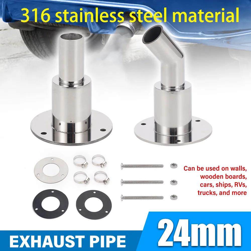 

24mm Exhaust Pipe For 12V 24V 220V Parking Heater With Mounting Accessories For 2KW 5KW 8KW Diesel Heaters 316 Stainless Steel