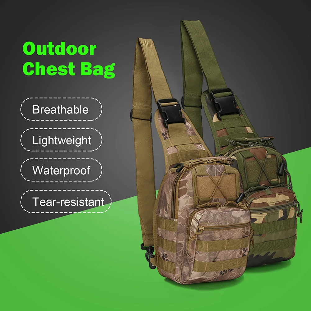 

600D Oxford Shoulder Bag Waterproof EDC Molle Fanny Pack Military Tactical Backpack Multi-Pocket Zipper Chest Bag for Outdoor