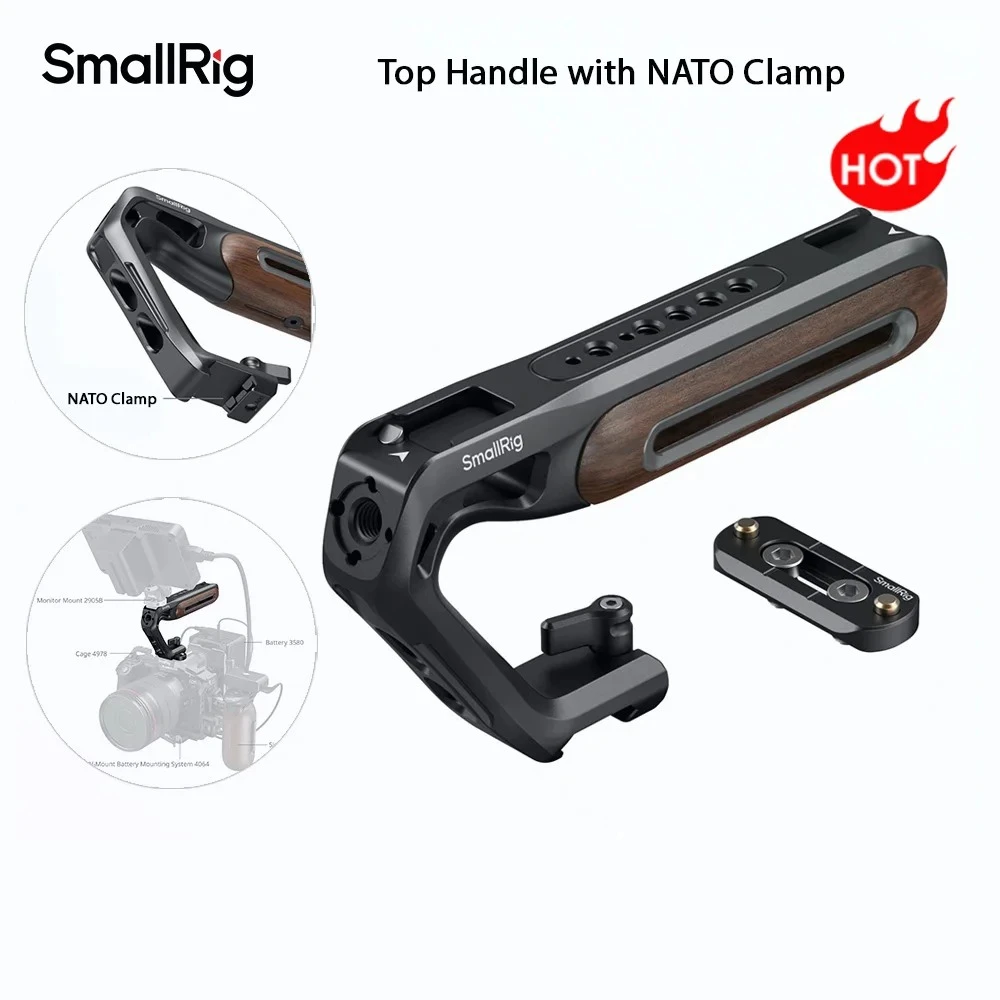

Ручка-держатель SmallRig NATO с креплением NATO для камер Sony, Canon, Nikon, для использования с камерами весом до 15 кг / 33,1 фунта