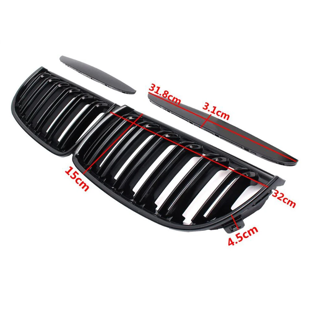 Car Front Grilles Grill Dual Line For BMW E90 E91 3 Series 320i 323i 328i 335i Sedan Wagon 2005 2006 2007 2008 Glossy Black ABS