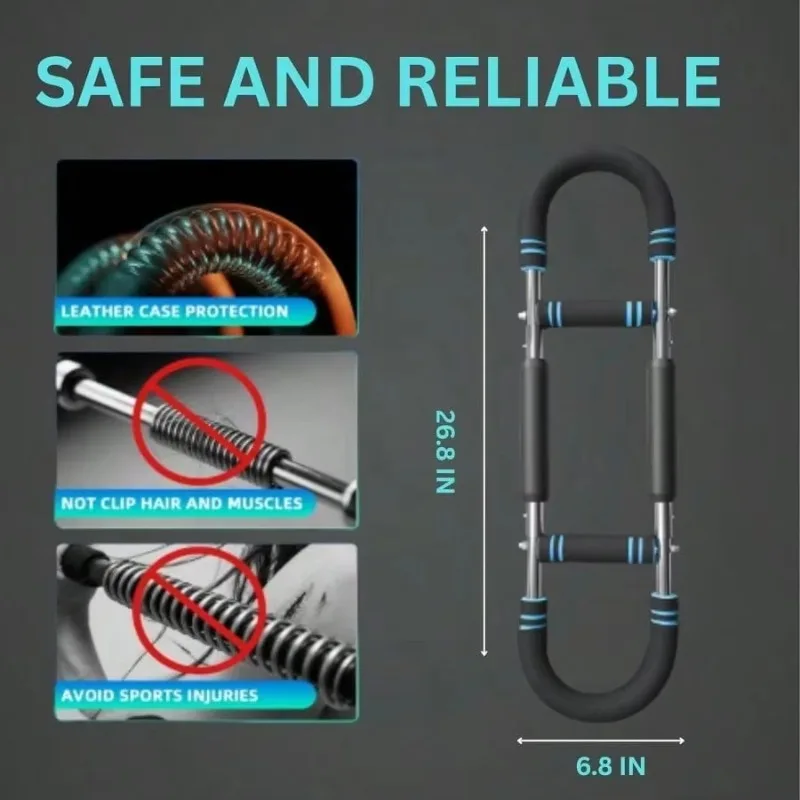 U-Shape Forearm Strength Trainer Adjustable 60-100 Lbs Spring Resistance Non-Slip Portable Upper Body Workout Equipment