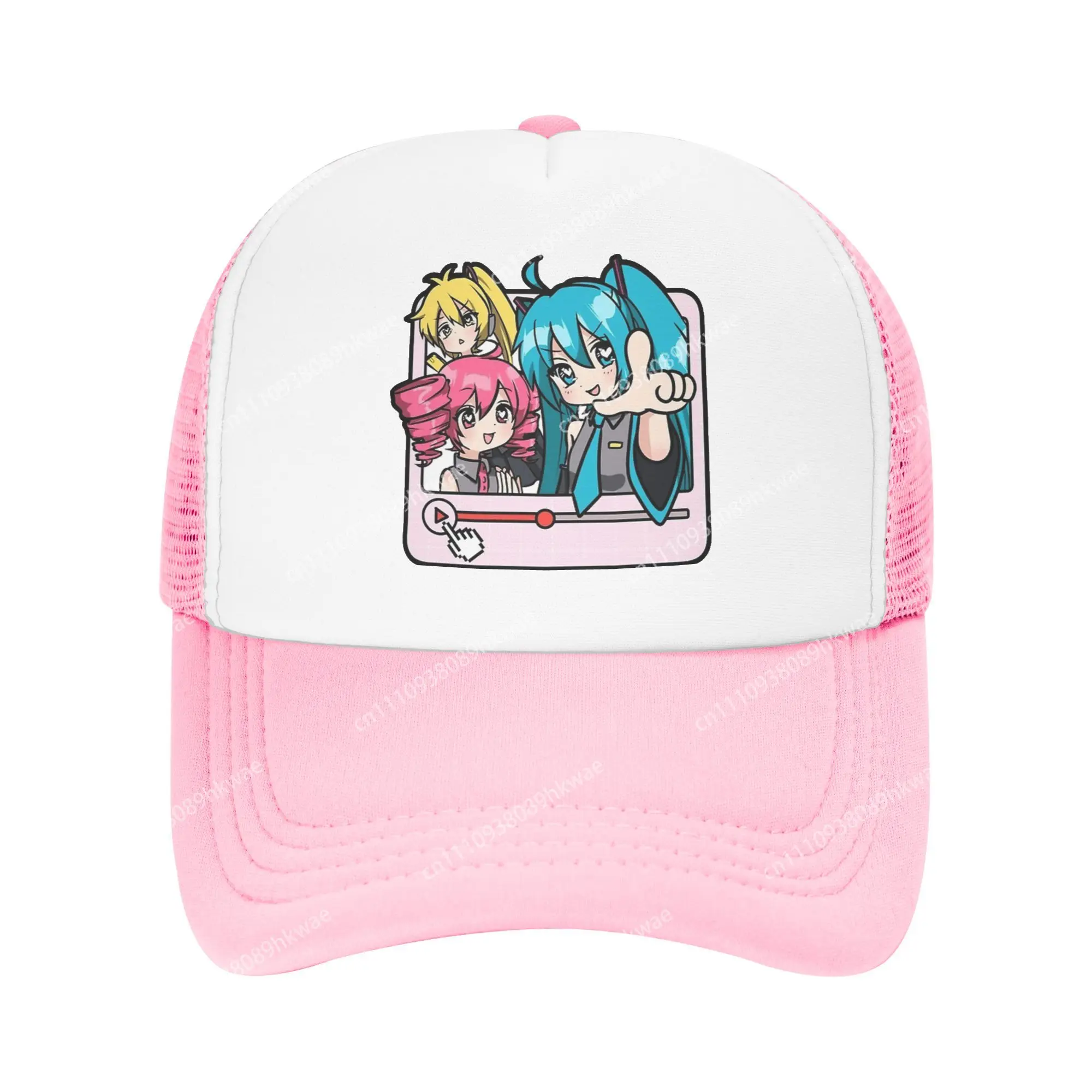 トリプルバカ-カサネテト-アキタネル-vocaloid-プレイリストソング-トラッカーキャップ-ヒップホップ-初音ミク-メッシュ野球帽-調節可能な帽子
