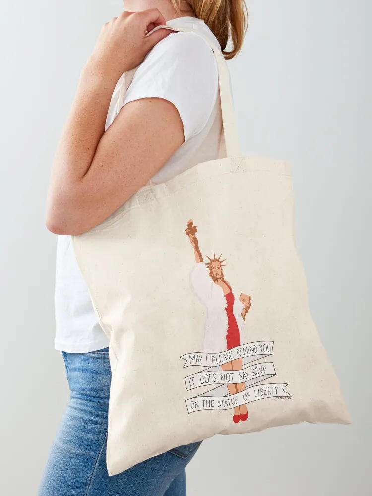 It Does Not Say RSVP On The Statue Of Liberty - The Peach Fuzz Tote Bag Reusable bags Women's handbag Custom bag Handbags