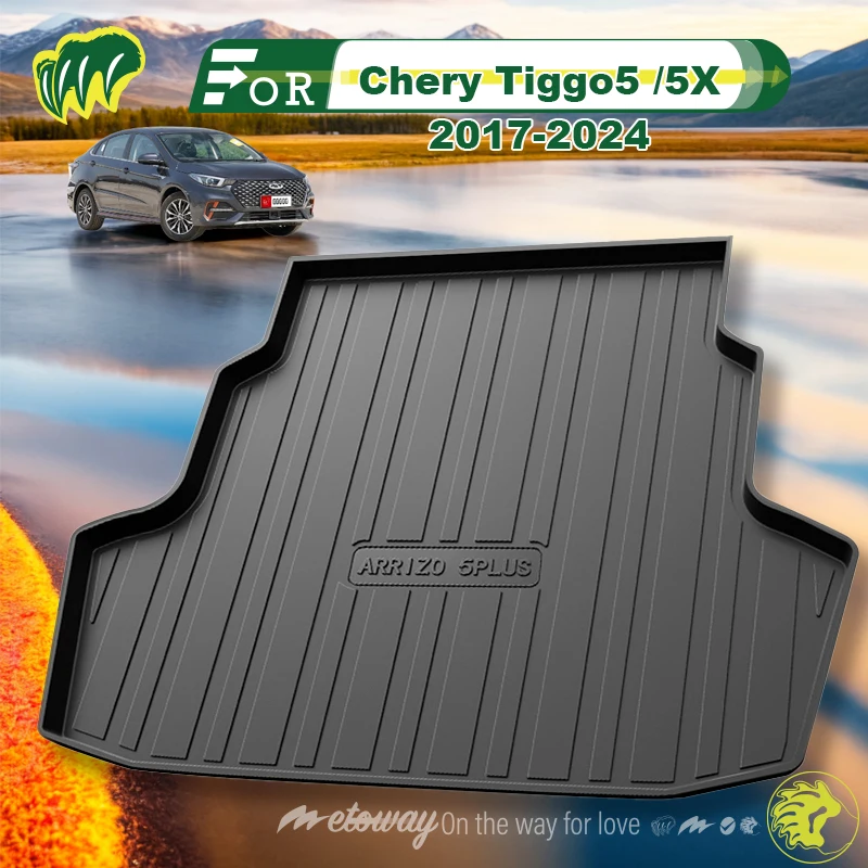 For Chery Arrizo 5 PLUS/PRO 2016-2024 Custom Fit Car Trunk Mat All Season Black Cargo Mat 3D Shaped Laser Measured Trunk Liners