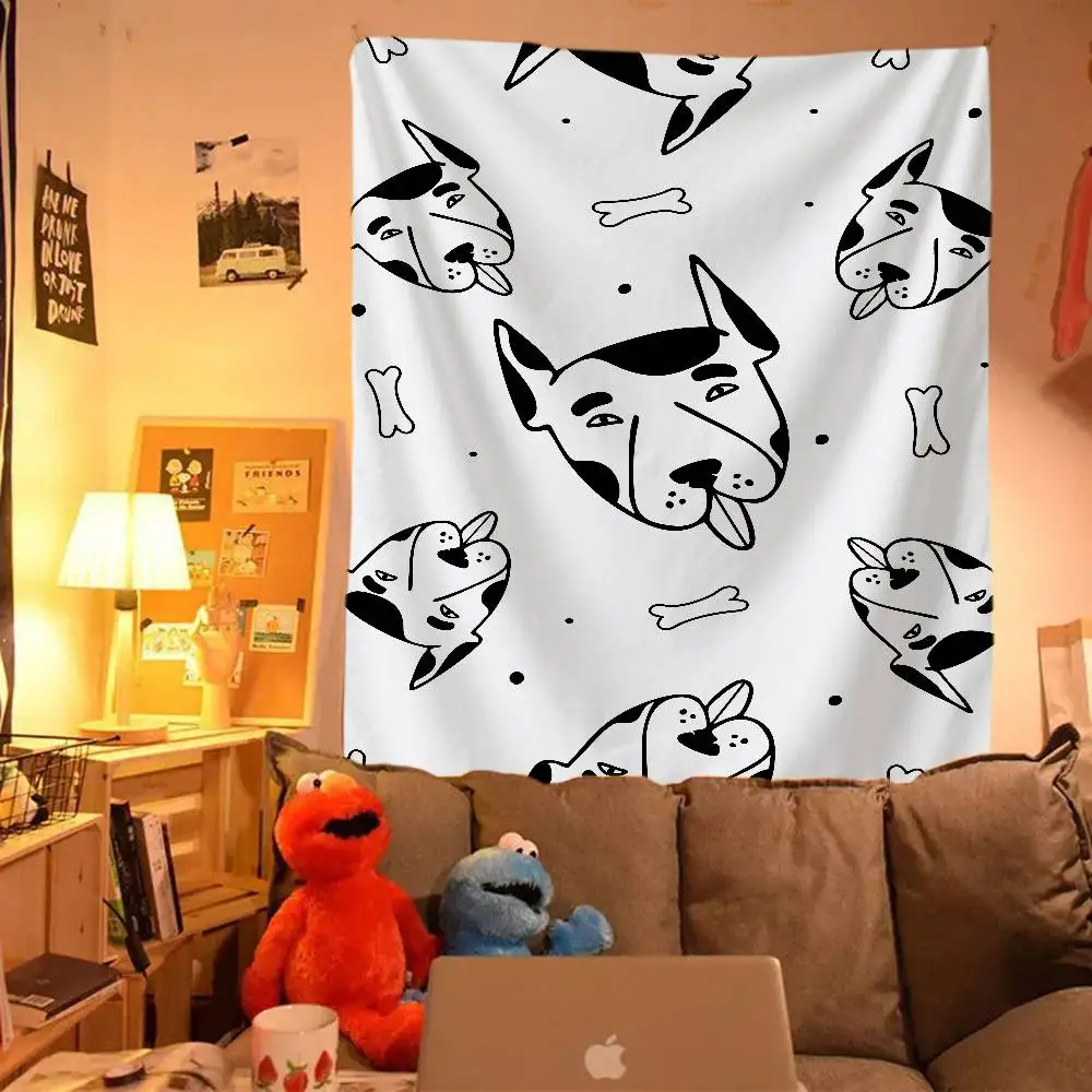 

Настенный гобелен с мультяшным принтом собаки «сделай сам» для гостиной, домашнего декора в общежитии, настенный художественный декор