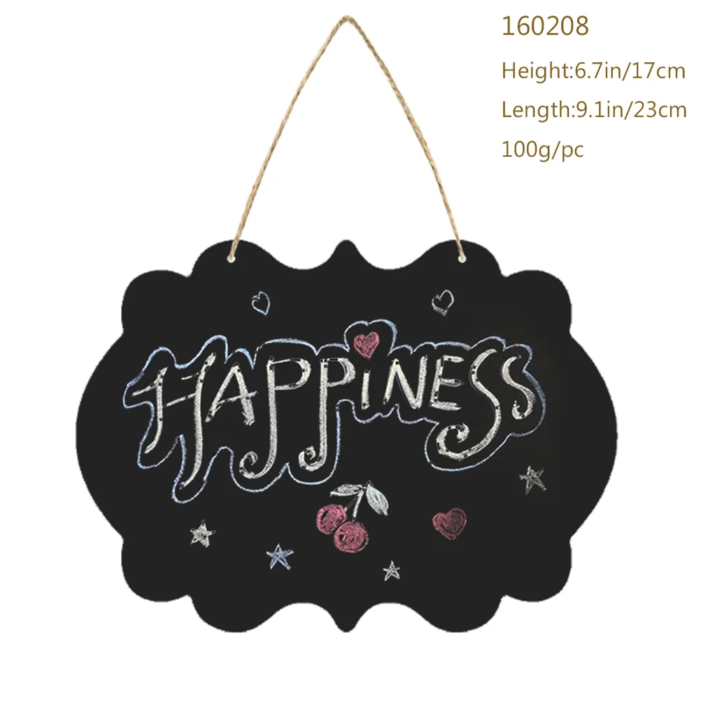 Double-Sided Quadro de Mensagens Erasable, Quadro Sinal, Blackboard Wall Decor, Sinais com Cordas Penduradas, 160208