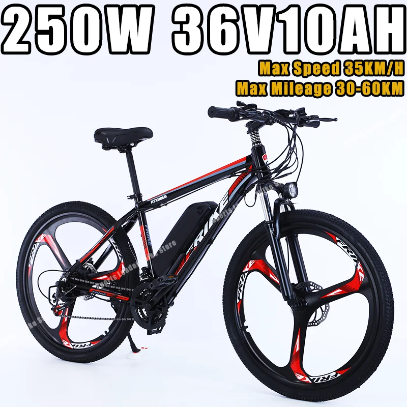 

Frike Ebike 250W 48V 10AH Removable Battery 26-Inch Mountain Electric Bicycles Adult City Commuter Electric Bike Disc Brake Bike