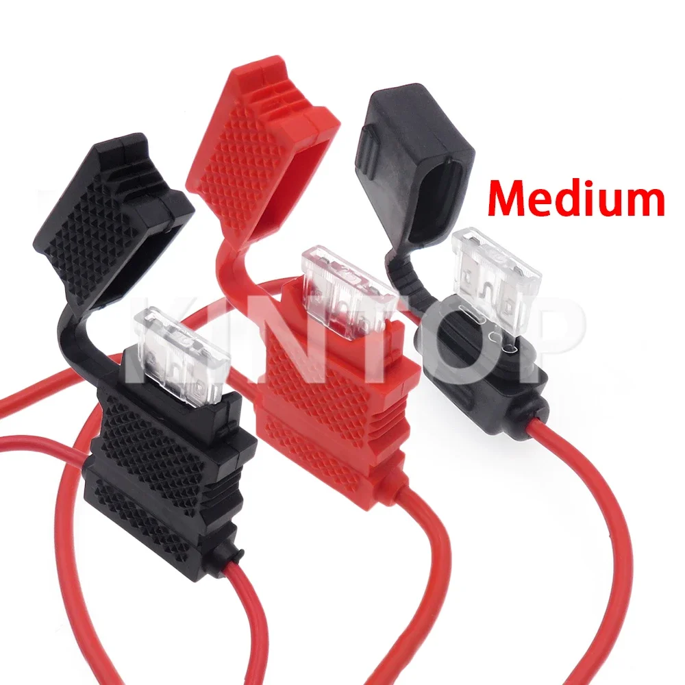 1 Set Medium Size Auto Waterproof Fuse Holder 14AWG 17AWG Middle Car AC Assembly Blade Fuse Box In-line AWG Wire Copper