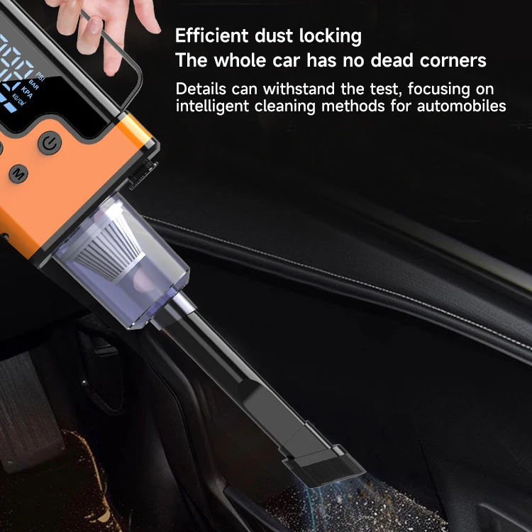 Arrancador de batería portátil para automóvil: central eléctrica de emergencia 5 en 1 con bomba de aire/aspiradora/flor (arranque de salto y inflado de neumáticos)