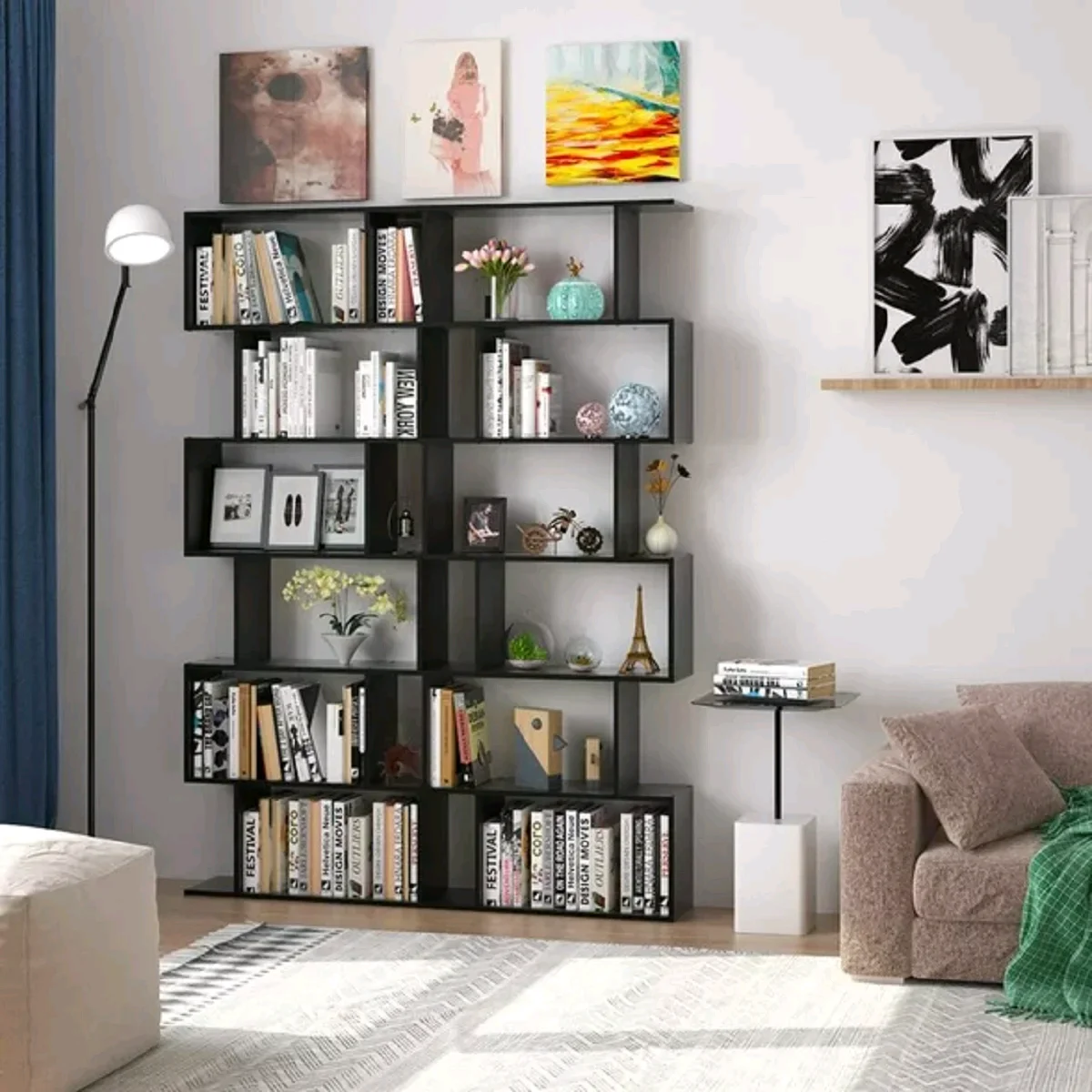 !@Combohome Wooden Book Shelves Home Decor Bookshelf Cabinet with Storage