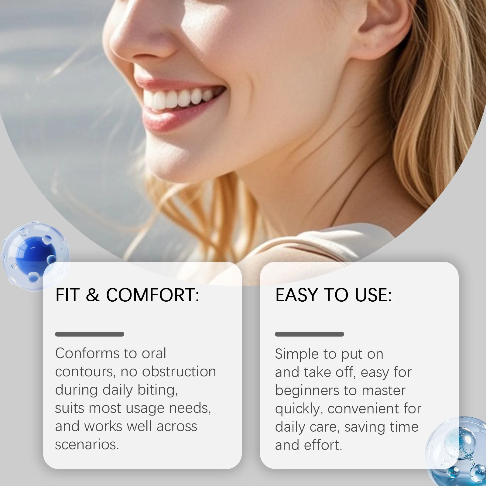 Silicone Denture Set Fit Temporary Perfect Smile False Teeth Kit Oral Hygiene Easy Use Dental Care Upper Lower False Tooth Set