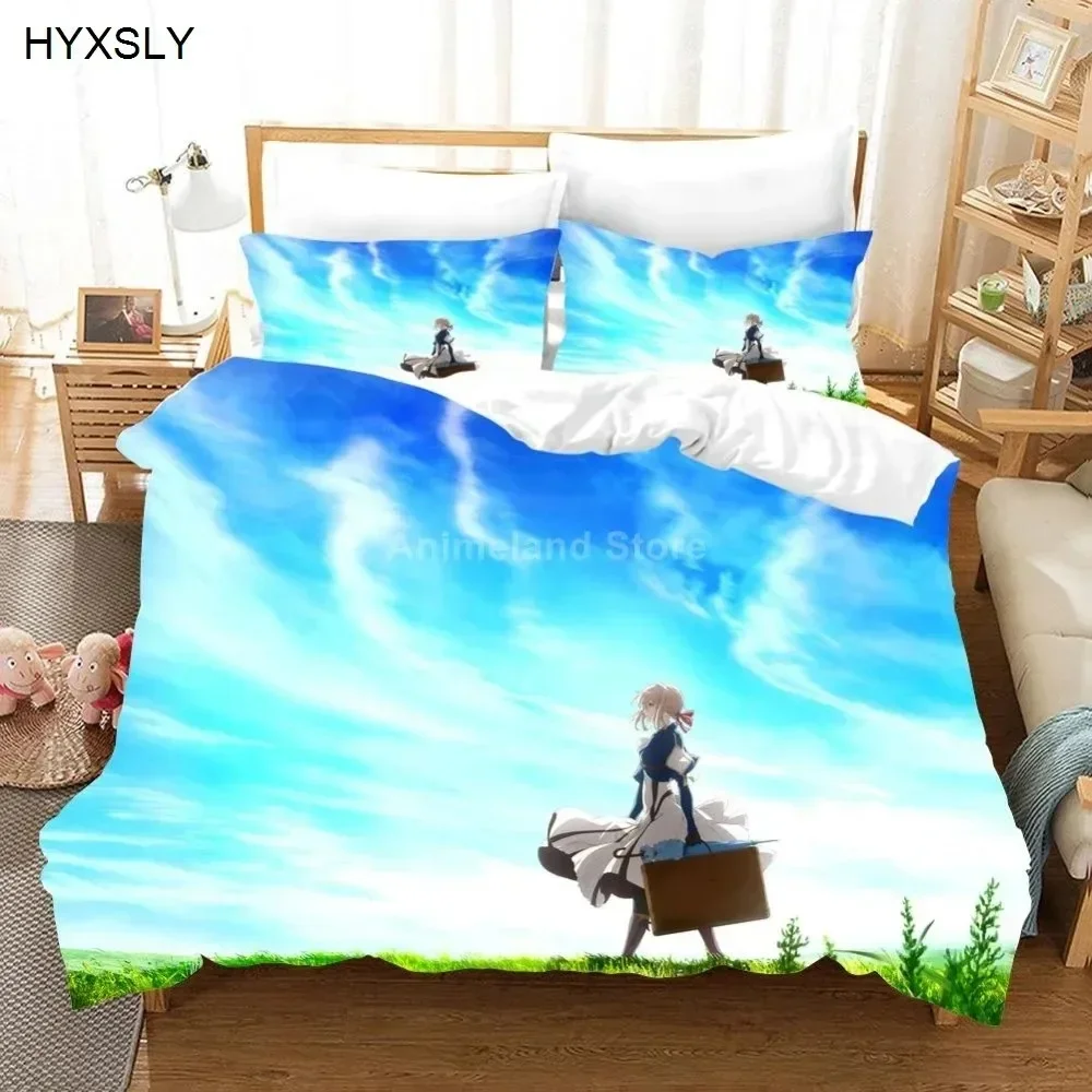 Anime Violet Evergarden Bedding Set 3D Printed Suitable for Bedroom Duvet Cover Set With Pillowcases Kids Home Textile