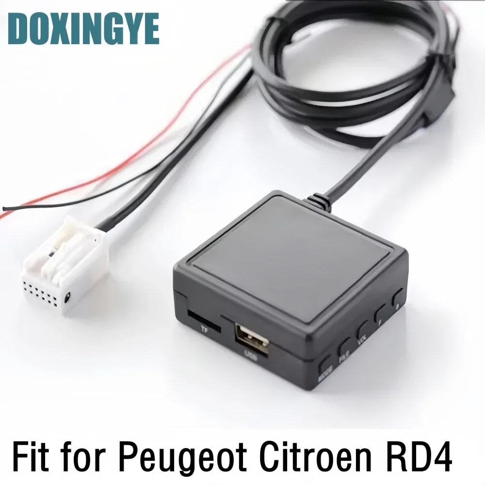 DOXINGYE AUX USB TF Interface Bluetooth Music Adapter for Peugeot 307 407 Citroen RD4 Car MP3 Player Bluetooth Handsfree