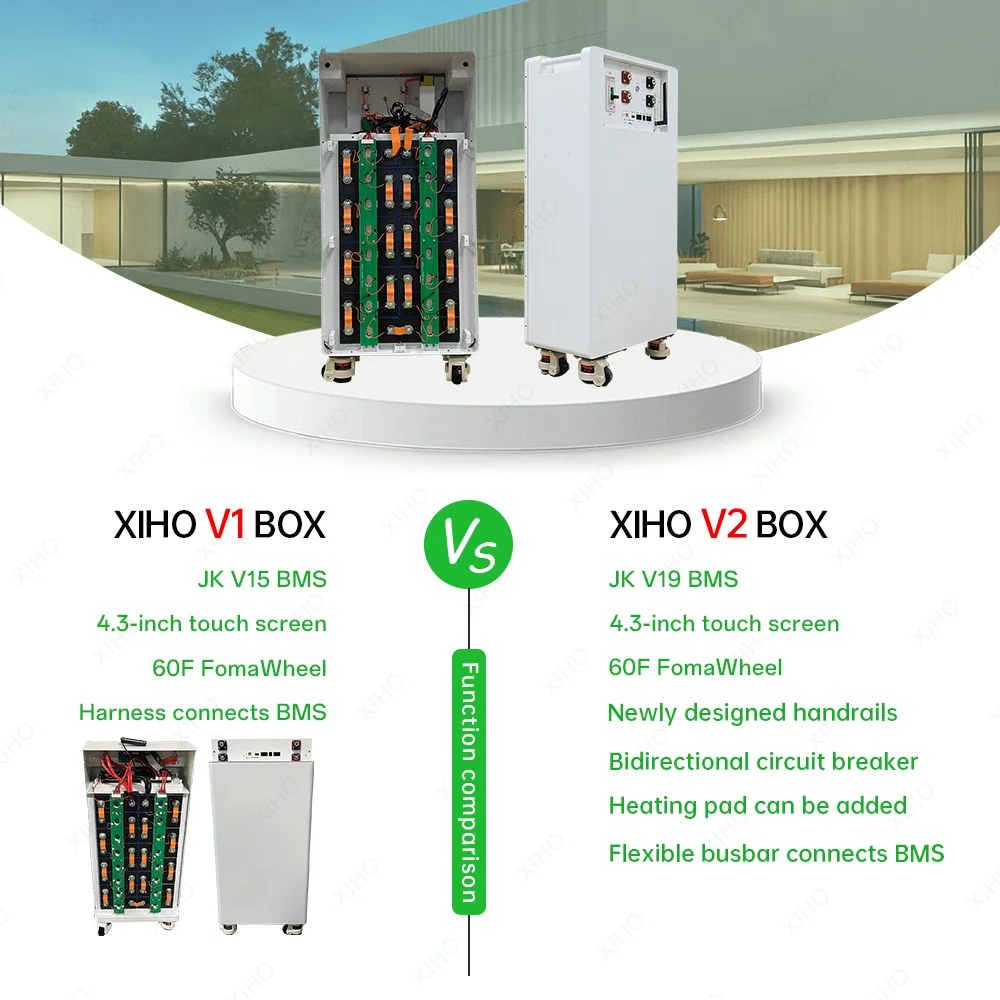 XIHO V19 BMS With Latest Screen 15kwh Vertical Lifepo4 Battery Box Case DIY 48V 280ah DIY Case for 48V Lifepo4 Battery