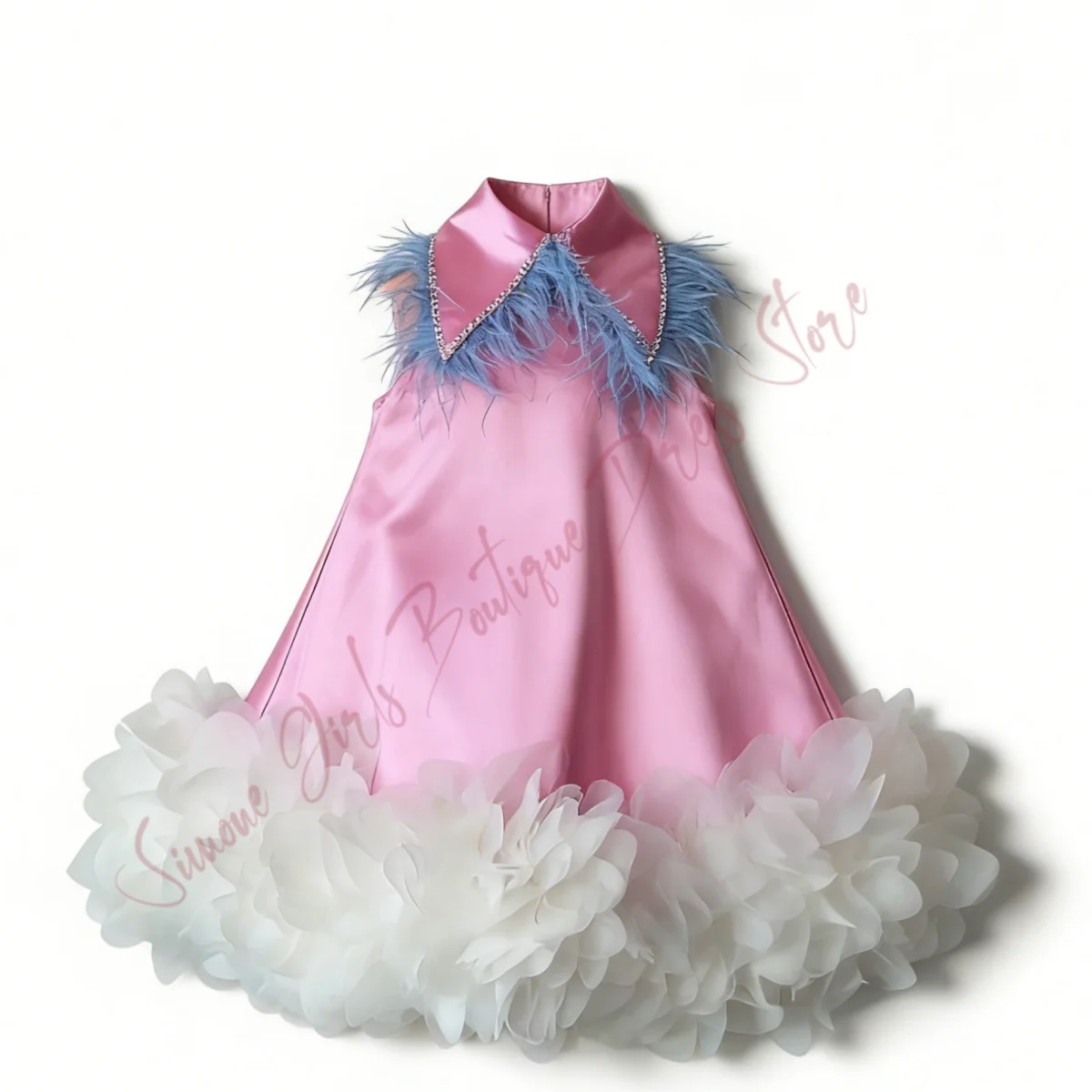 Princess Flower Girl Dresses For Wedding A-Line Pleat Sleeveless Puffy With Bow Kids Birthday Party First Communion Pageant Gown
