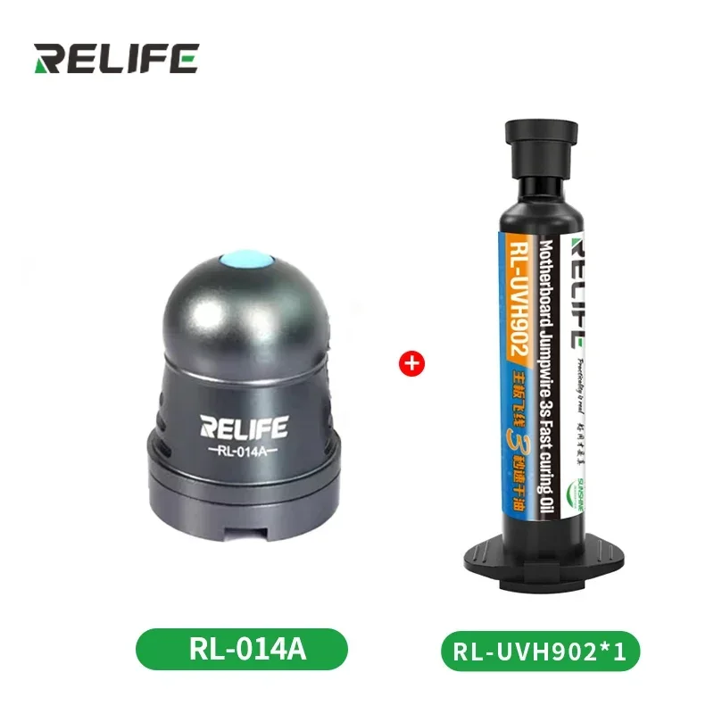 2 Stuks Herleven RL-UVH902 10Ml Uv 3S Sneldrogende Soldeer Masker Inkt Voor Mobiele Telefoon Reparatie Springdraad + RL-014 Uv Uitharding Licht Gereedschap