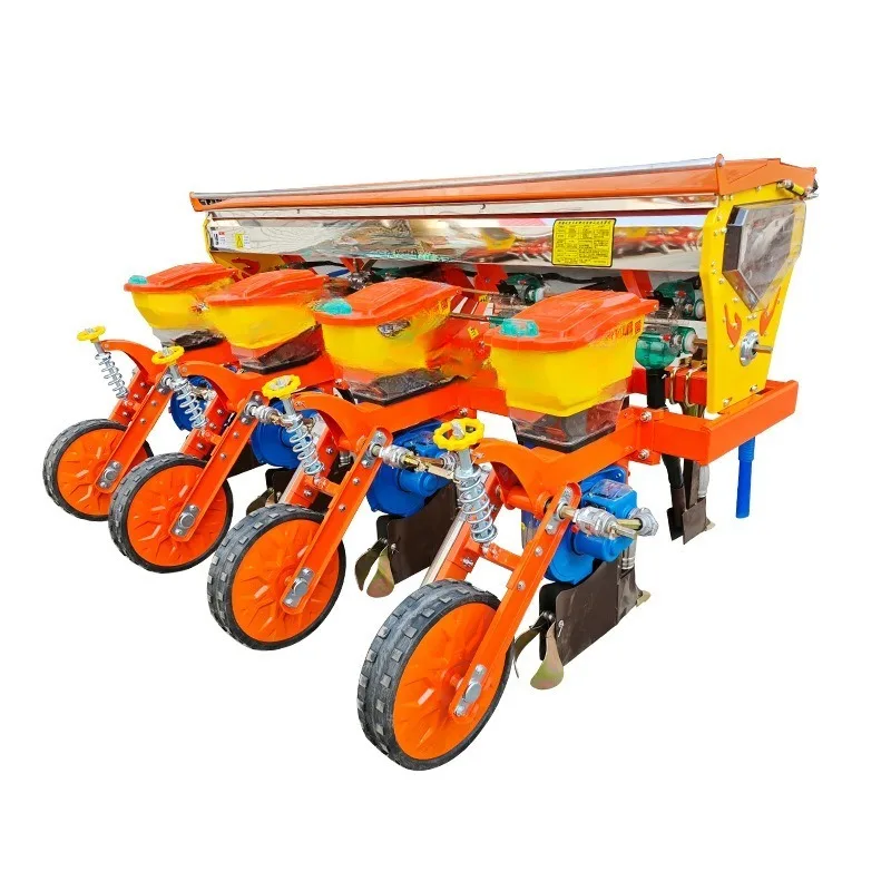 Planter four-wheeled vehicle drives 4 lines of flat sowing fertilization fine sowing machine y