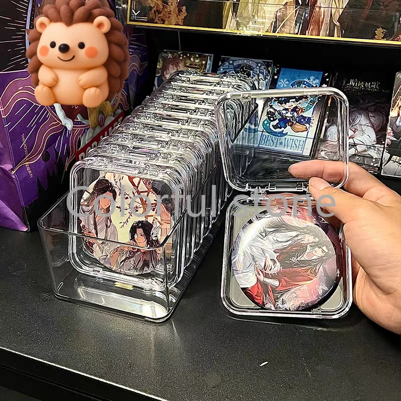 

Коробка для хранения значков аниме, прозрачная акриловая печать, защитный чехол, значок, анимационная периферия, стенд, значок не входит в комплект